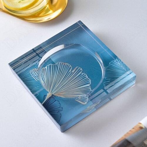 Minimalist Glass Ashtray Creativity Painted Ash Trays Simplicity Transparent Ash Plates Home Coffee Table Desktop Smoking Tray