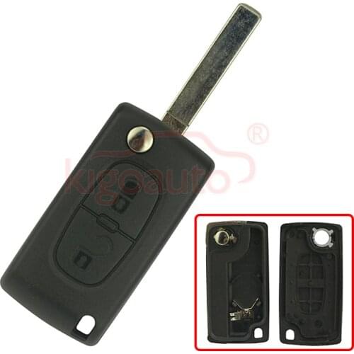CE0536 model remote control key fob case 2 button VA2 for Peugeot 207 307 308 407 807 flip key shell replacement kigoauto