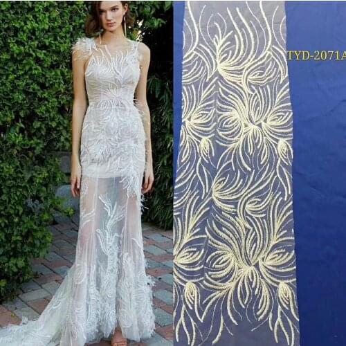 Fashion Embroidery Lace Fabric High Quality Mesh Tulle french Lace Fabric For Wedding dress 10 yards/Lot