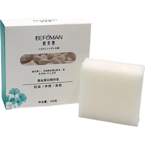 100g Silk Protein Skin Repair Soap Bar Handmade Silk Protein Foam Wash Bath Skin Care Soap Natural Goat Milk Cleansing Soap