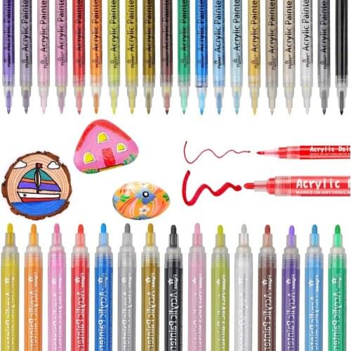 Acrylic Paint Pens Set, Acrylic Paint Pens Acrylic Paint Markers Pen for Rock Painting, Wood, Canvas, Ceramic, DIY Mug Design