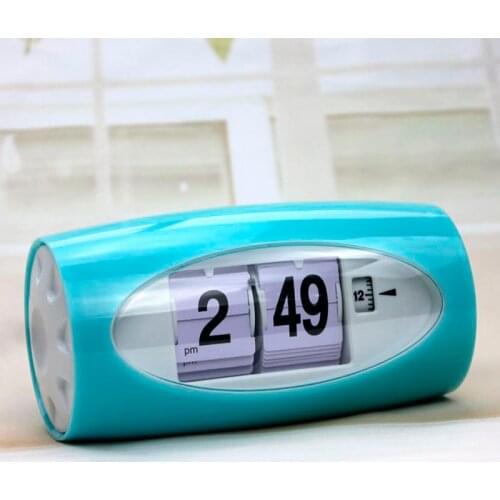 Big Number Degital Table Clock, Auto Flip Clock 12 Hours AM/ PM Format Display Timepiece Desk Clock Flip Page Turning Clocks