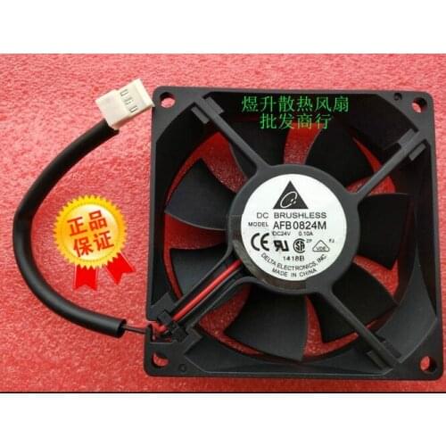 Original Delta AFB0824M DC 24V 8cm 80*80*25MM 0.10A 2-line Double Ball Bearing Inverter Cooling Fan