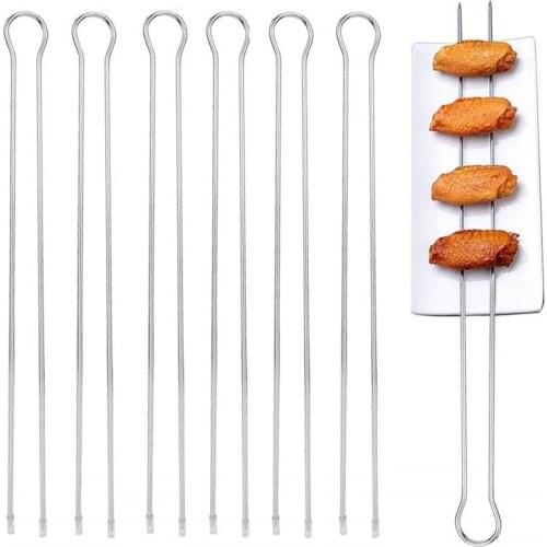 Stainless steel Kebab Skewers Metal BBQ Grilling Sticks U double BBQ Grill Skewer Set Picnic Camping Barbecue Tools 6/10/12pcs