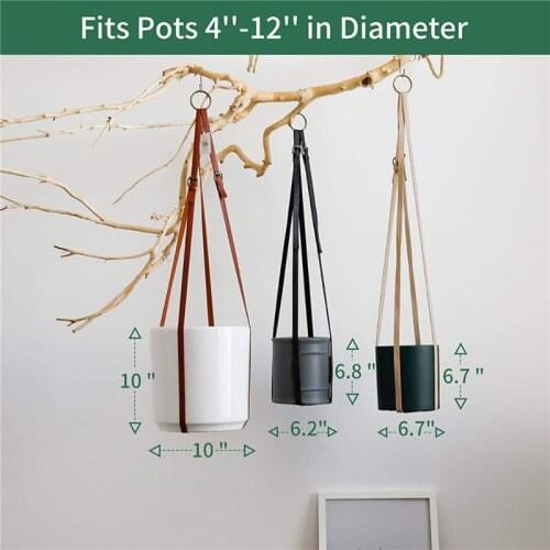 Leather Plant Hanger Hanging Planter Flower Pot Holder Decor For Indoor Plants