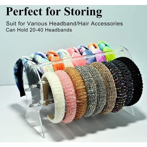 Clear Headband Holder Organizer Acrylic Hair Accessory Jewelry Storage Display J78F
