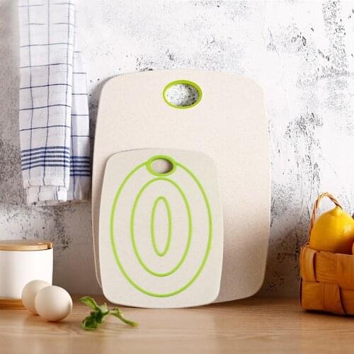 Cutting Board 2pcs Wheat Straw Chopping Board Non-Slip Kitchen Fruit Food Vegetable Board Kitchen Accessories