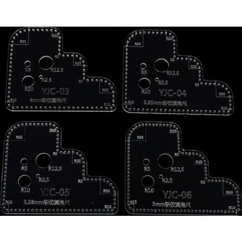 Acrylic Leather Craft Template Perspex Embossing Suit Cutting Circle Corner Stitching Stencil For DIY Scrapbooking Decorative