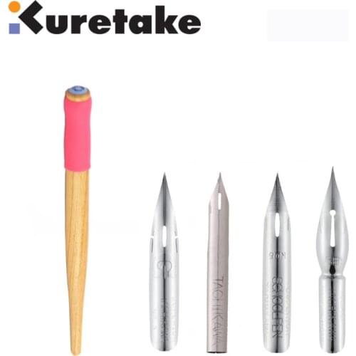 ZIG Wooden Dip Pen Kuretake Comic Drawing Pen Nibs for Manga School G-Pen Maru Saji Calligraphy Japan