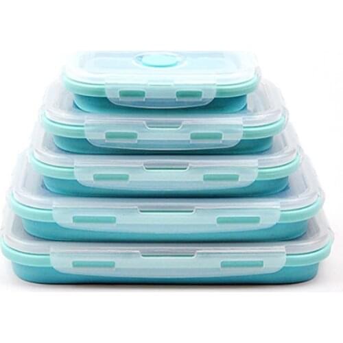 Collapsible Bento Lunch Box Silicone Bowl Food Container Portable Microware Home Kitchen Outdoor Food Storage Containers Box