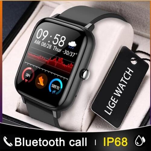 LIGE Bluetooth Call Fashion Smart Watch Ladies Heart Rate Blood Pressure Multifunctional Sport Watch Men Woman Waterproof Watch