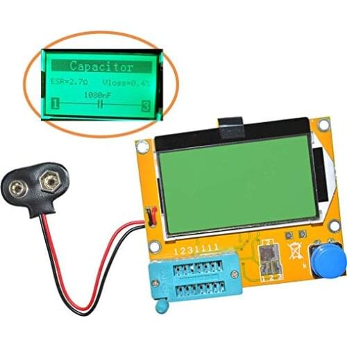 Diode Triode Capacitance ESR Meter MOS PNP LCR-T4 Transistor Tester LCD Display Mega328 Transistors Diodes Acrylic Case