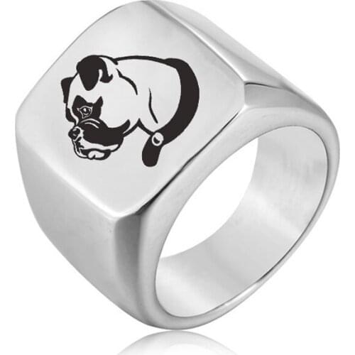 Ufine Fashion Square Ring Viking sign Titanium Steel Mens Ring Cast stainless steel symbol Rings jewelry R068