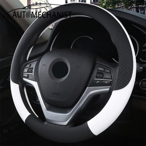 Universal Car Steering Wheel Cover Easy Install PU Leather Steering-wheel Cover For Auto Car Anti-Slip Covers Accessories