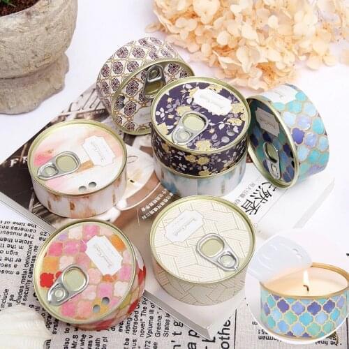 Vintage Romantic Aromatherapy Handmade Can Candle Soy Wax Scented Candle Essential Oil For Festival Velas Aromaticas Decorativos