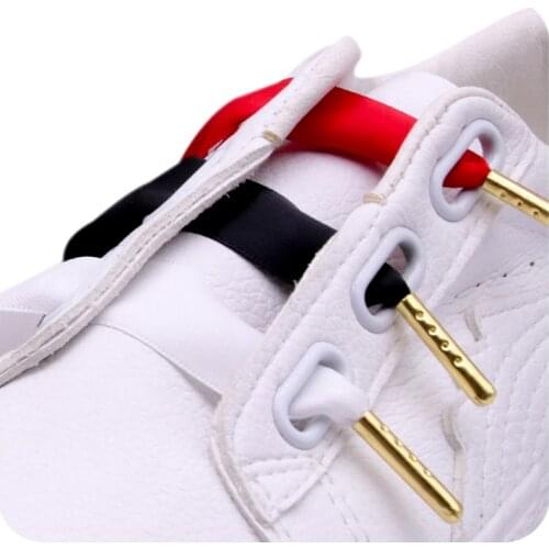 Weiou Fashion Flat Silk Ribbon Shoelaces Princess Sneaker Colorful Sport Shoes Laces With 2cm Width Metal Aglets Drop Shipping