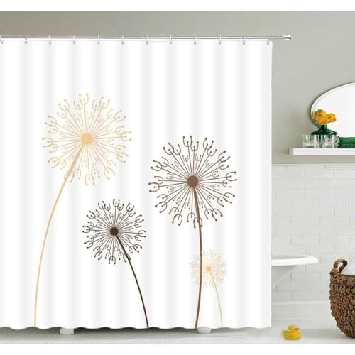 Dandelion Flower Shower Curtain Bathroom Screens Waterproof High Quality Polyester Fabric for Bathtub Home Decor With 12 Hook