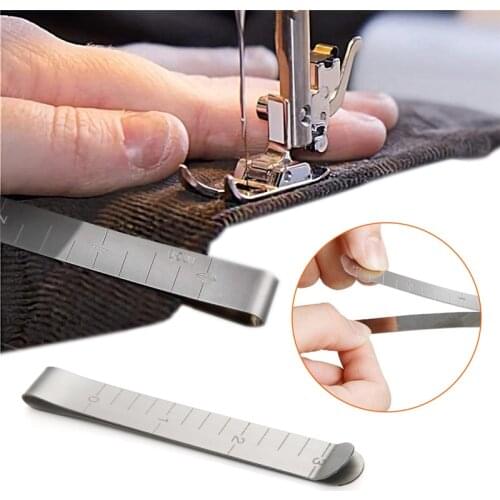 3ft Stainless Steel Sewing Clips Hemming Clip Marking Accessories Measurement Quilting Ruler Supplies DIY Stitching Pinning Tool
