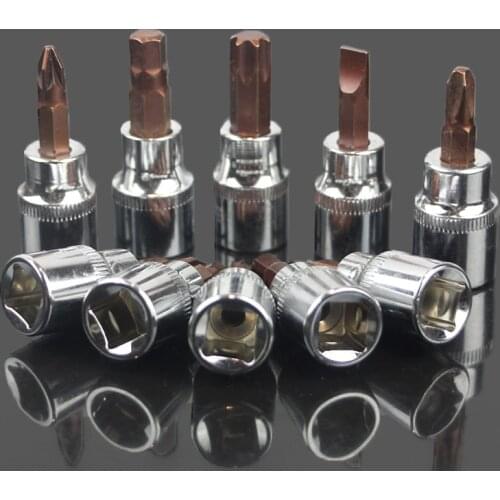 1Pc 3/8" inch Drive Bit Socket Hex Torx Phillips Slotted Pozi Bits Adapter Wrench Spanner Ratchet Sleeve Nut Screw Driver Tool