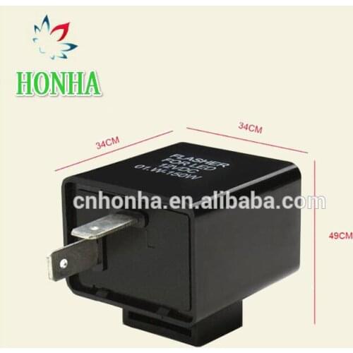 10/20/30pcs Black 12V 2 Pin Fix Flasher Blinker Turn Signal Relay Motorcycle Motorbike LED Indicator Light