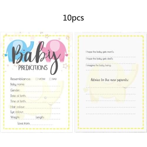 10 Pack Baby Shower Prediction Advice Cards - Baby Shower Games Gender Neutral