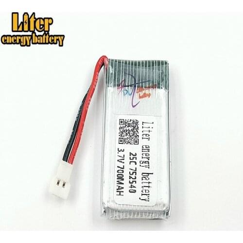 20pcs/lot X5C X5SW Tanco M68 Chengxing CX-30 H5C quadrocopter 3.7V 700mAh lithium battery 752540 25c