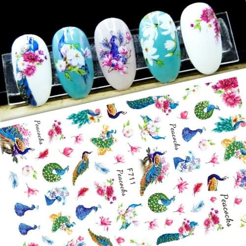 Animal Anime enadhesive 3d nail sticker foil for nails art decoration cute cartoon designs nail decals manicure supplies tool