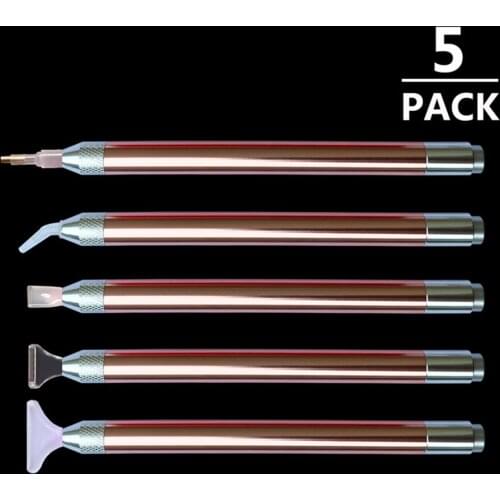 5Pcs Diamond Painting Drill LED Glow Pen Light Cross Kit Embroidery Painting Tools 5D DIY Drill Pen
