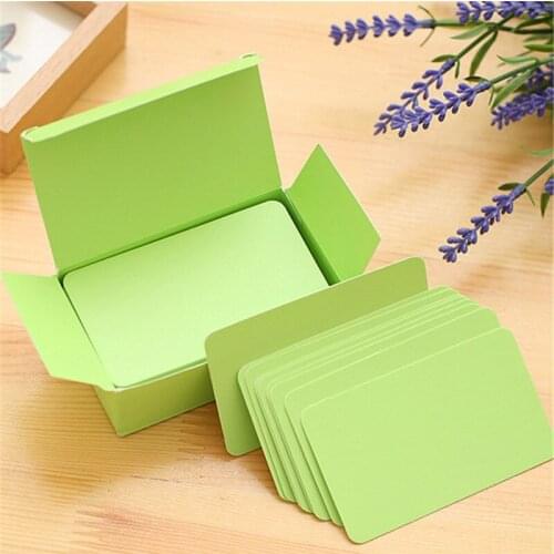 90pcs/pack Green Blank DIY Greeting Card Graffiti Small Card Handwritten Paper Card Leave Message Word Card
