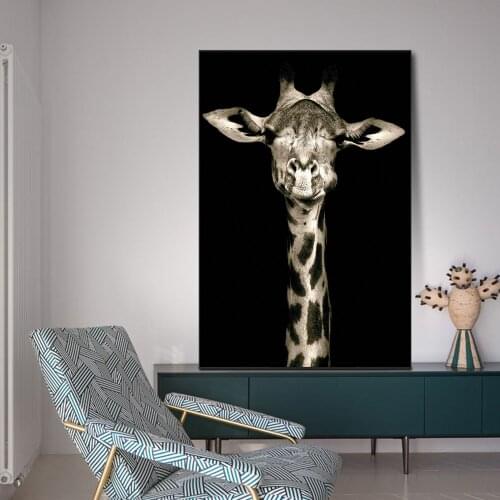 Abstract African Wild Giraffe Funny Art Canvas Paintings On the Wall Art Posters and Prints Nordic Animals Art Pictures Cuadros