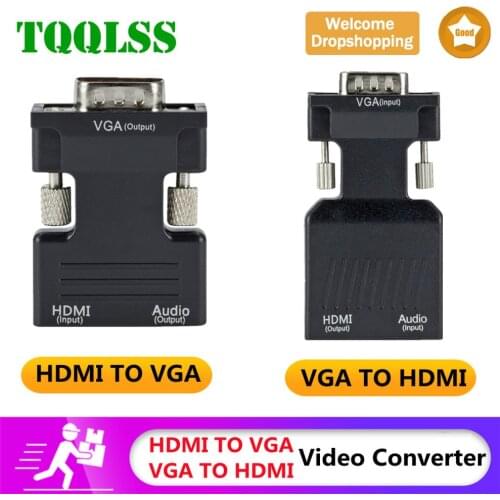 HDMI TO VGA OR VGA to HDMI Converter Adapter 1080P VGA Adapter For PC Laptop to HDTV Projector Video Audio HDMI to VGA Adapter
