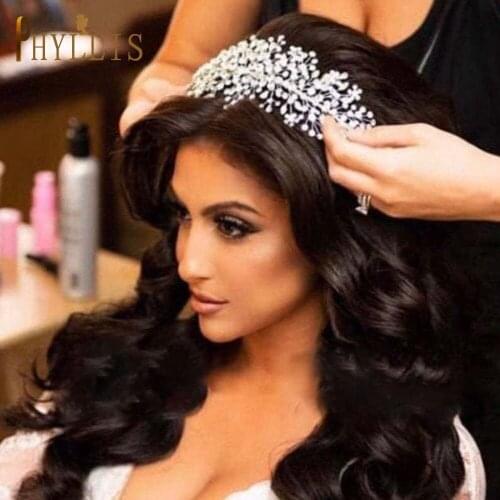 A328 Shining Wedding Headband Rhinestone Headpiece Bridal Headwear Hair Accessories Silver Crystal Hair Jewelry Bridal Tiara