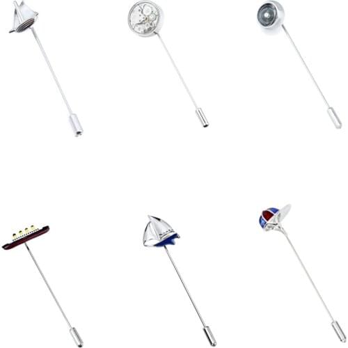 HAWSON Imitation Rhodium Intersting Pattern Brooches Pin Brooch Fashion Jewelry Pins for Mens Party Shirt