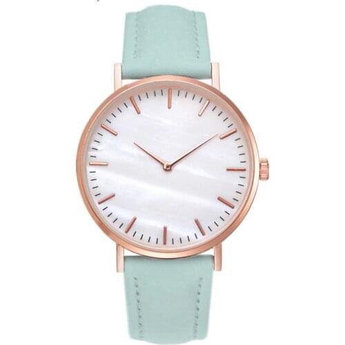 Women New Fashion Shell Watch Ladies Minilist Quartz Clock Female Leather Strap Girl Gift Zegarek Drop Shipping Montre Femme
