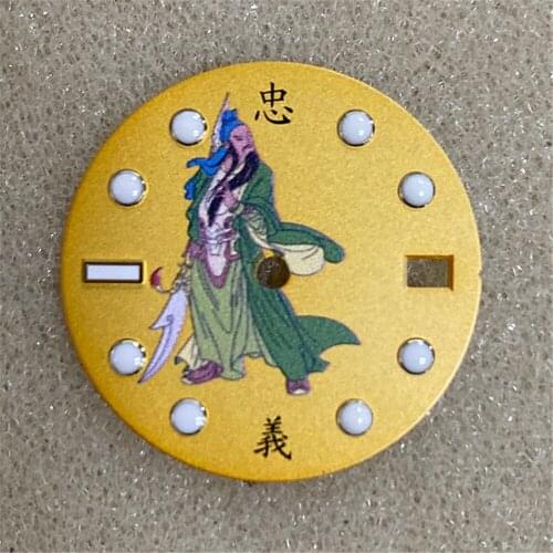 28.5MM Watch Dial Green Luminous Wristwatch Dial for SKX007 NH35 Watch Movement