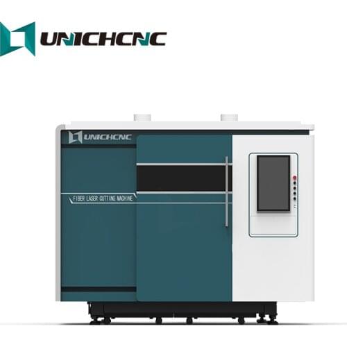 Cnc 1000w 1500w Raycus Ipg JPT Nlight fiber laser cutter machinery with cover