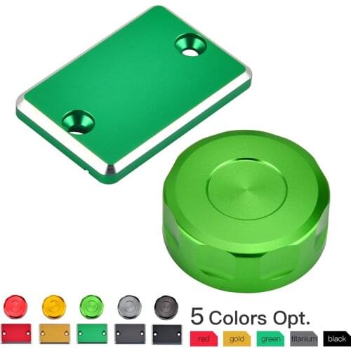 CNC Front Rear Brake Master Cylinder Reservoir Covers Caps Cases Kit For KAWASAKI ZX6RR ZX7RR ZX9R ZX10R ZX14R ZZR600 ZZR1400