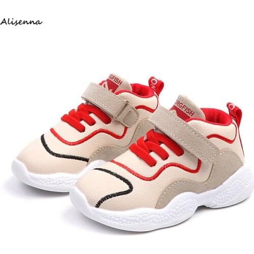 Alisenna Winter Children High Top Sneaker Baby Boy Pu Leather Toddler Shoe Girl Fashion Sport Casual Kids Girls Shoes