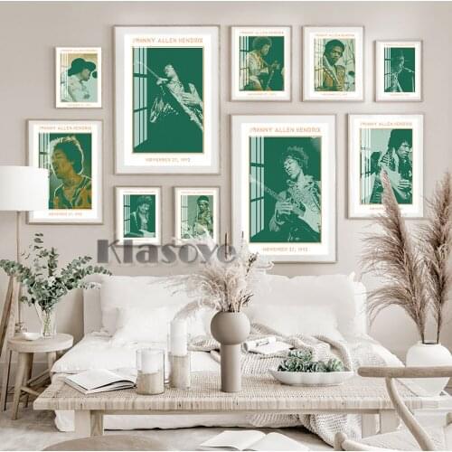 Johnny Allen Hendrix Rock Music Famous Guitarist Poster Celebrity Star Portrait Canvas Painting Bar Pub Club Wall Art Decor Gift