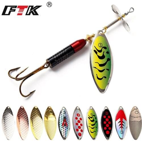 FTK 1PC 11.5cm 20g Long Cast Coloful Spinner Bait Fishing Lures Pesca Spinner Pike Sequin Paillette carp