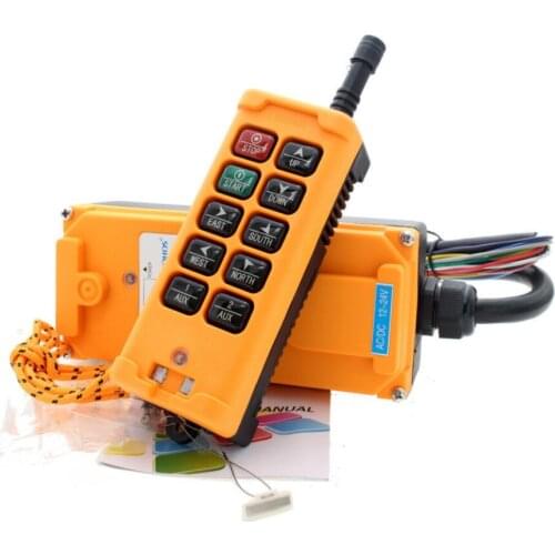 HS-10 10 Keys 1 Speed 1 Transmitter + 1 Receiver Hoist Industrial Wireless Crane Truck Remote Control Push Button Switch
