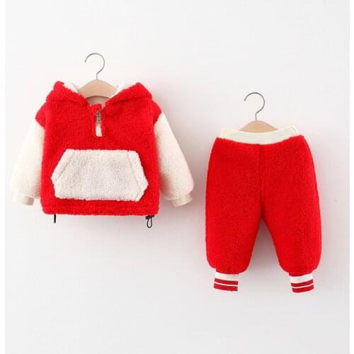 Girls suits 2021 autumn winter rabbit ear Plush jacket+ trousers