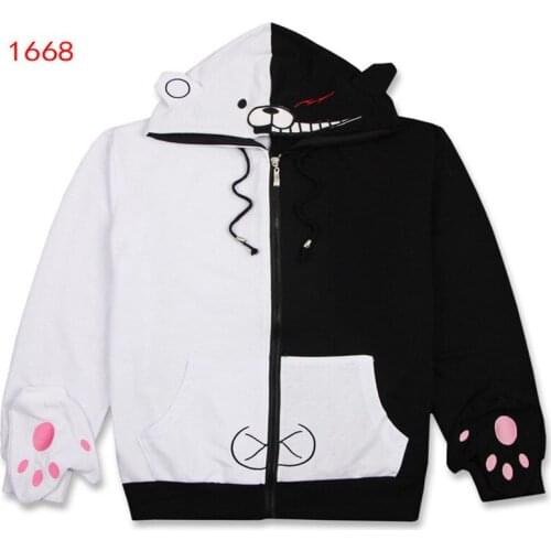 Anime Danganronpa Monokuma Cosplay Costumes Hooded Hoodies Fleece Spring Autumn Danganronpa: Trigger Happy Havoc