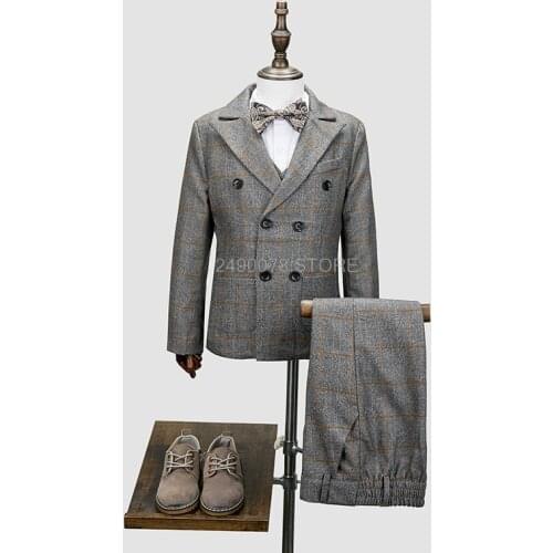 Boys Suits for Wedding Enfant Garcon Mariage Boys Jacket vest pants Jogging Garcon Kids Suits For Boy Single Breasted Costume