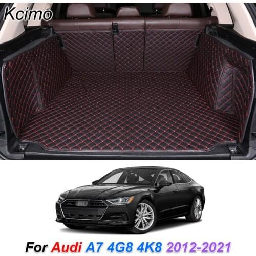 The Trunk Floor Leather Liner Car Trunk Mat Cargo Compartment Floor Carpet For Audi A7 4K8 4G8 2012-2021