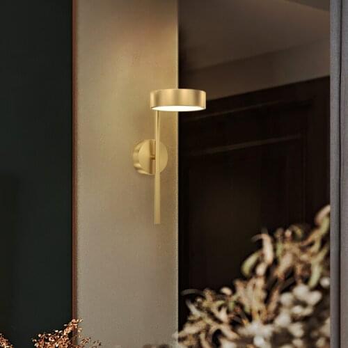 JMZM Nordic Light Luxury Wall Lamp Gold Copper Rotatable Lampshade Direction Wall Lamp Bedroom Bedside Lamp Aisle LED Wall Lamp