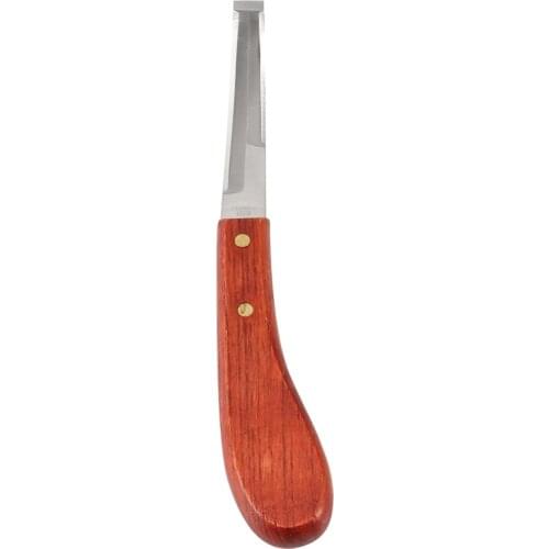 NEW-Double Edge Hoof Knife with Wooden Handle, Razor Edge Cut Bakelite Handle