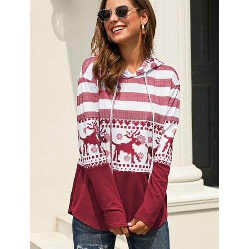 2021 Spring And Autumn New Style Jacket Casual Loose Design Hoodie Pullover Long Sleeve Contrast Sweater Womens Hooded Top