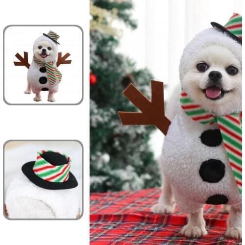 Adorable Creative Cosplay Prop Pet Snowman Accessory Polyester Dog Costume Outfit Good Craftsmanship for Puppy Cats