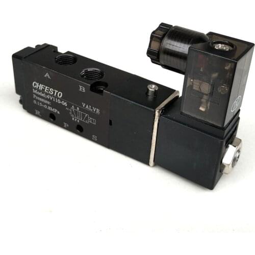 4V110-06 DC24V AC220V Pneumatic Solenoid Valve With Light